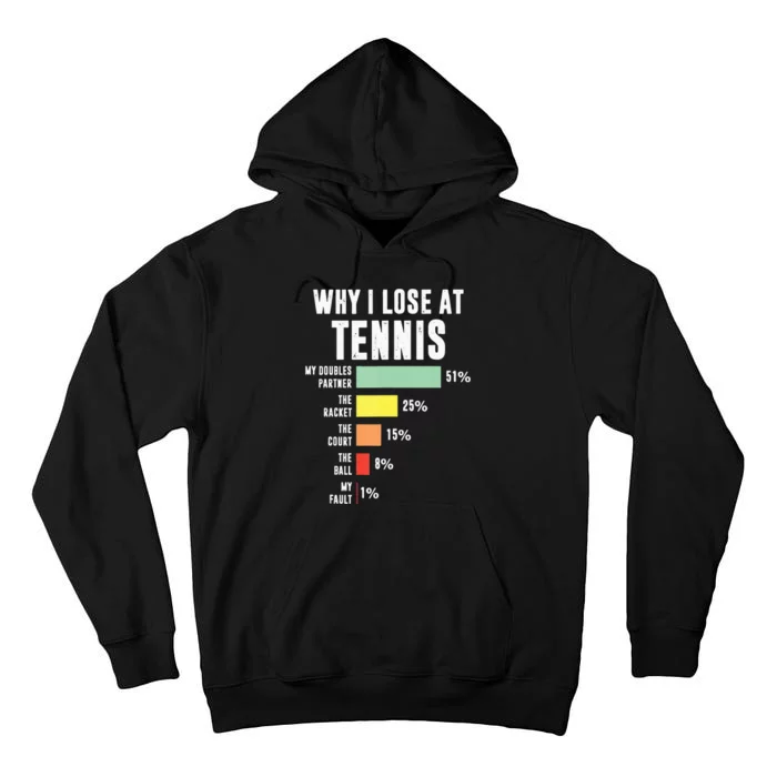 Why I Lose At Tennis Funny Tennis Player Tall Hoodie