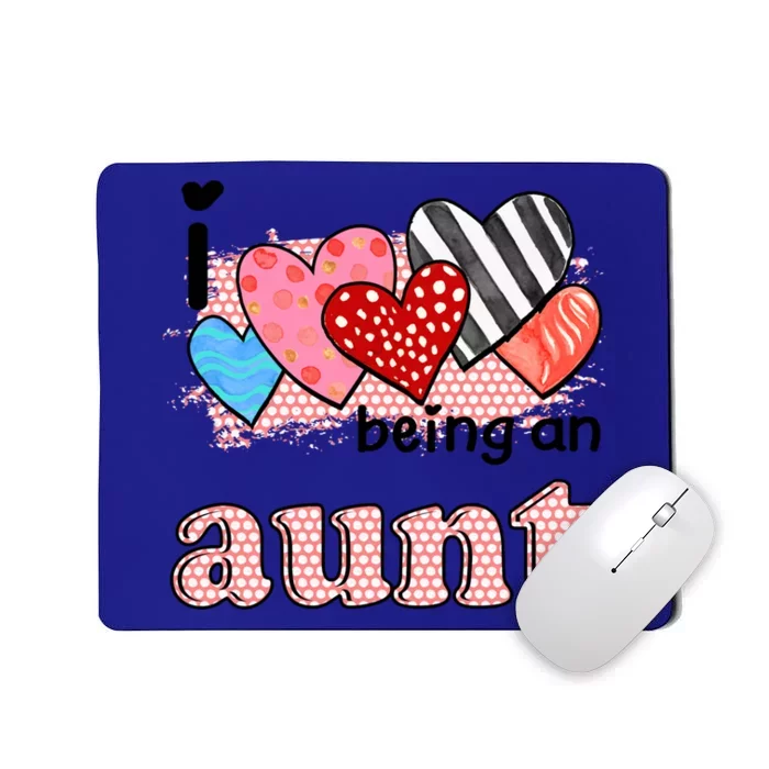 Wo I Love Being An Aunt Cute Hearts Aunt Gift Mousepad