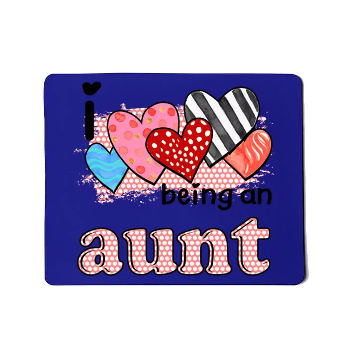 Wo I Love Being An Aunt Cute Hearts Aunt Gift Mousepad