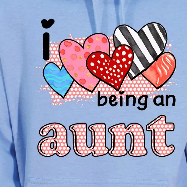 Wo I Love Being An Aunt Cute Hearts Aunt Gift Unisex Surf Hoodie