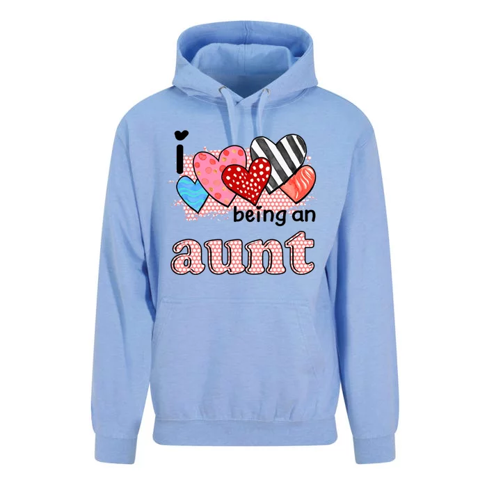 Wo I Love Being An Aunt Cute Hearts Aunt Gift Unisex Surf Hoodie