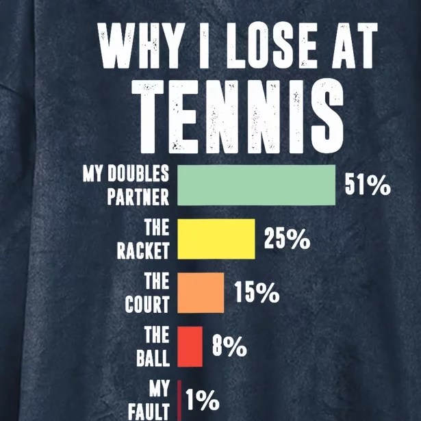 Why I Lose At Tennis, Funny Tennis Player Hooded Wearable Blanket