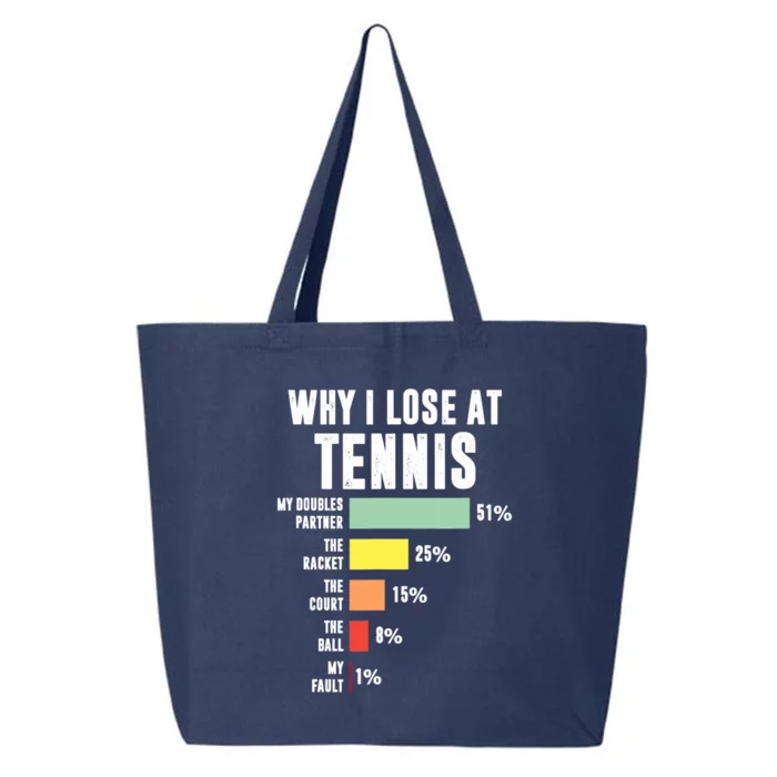 Why I Lose At Tennis, Funny Tennis Player 25L Jumbo Tote