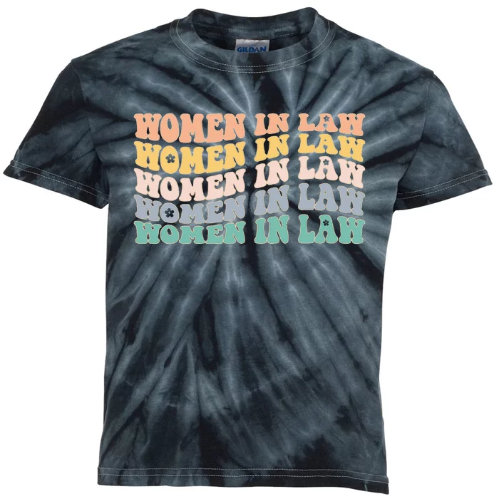 Women In Law Retro Lawyer School Student Kids Tie-Dye T-Shirt