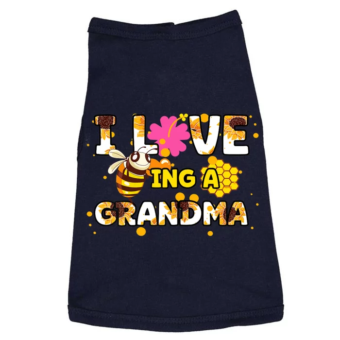 Womens I Love Being A Grandma Sunflower Bee Mother's Day Cute Cool Doggie Tank