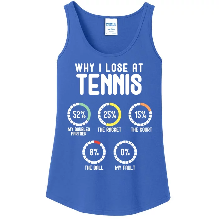 Why I Lose At Tennis Cute Percentage Tennis Player Gift Ladies Essential Tank