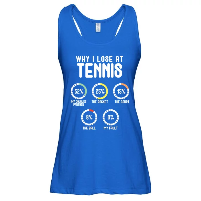 Why I Lose At Tennis Cute Percentage Tennis Player Gift Ladies Essential Flowy Tank