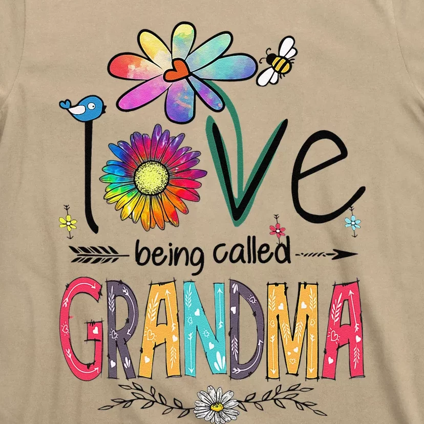 Womens I Love Being Called Grandma Daisy Flower Cute Mother's Day T-Shirt