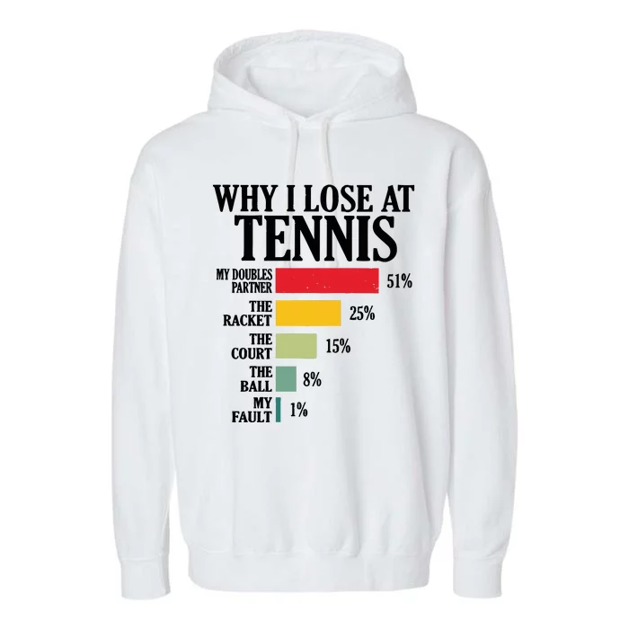 Why I Lose At Tennis Garment-Dyed Fleece Hoodie