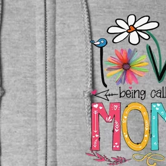 Womens I Love Being Called Momo Sunflower Mother's Day Full Zip Hoodie