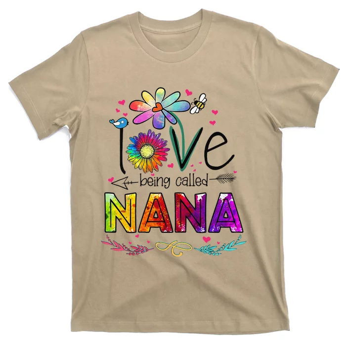 Womens I Love Being Called Nana Daisy Flower Cute Mother's Day T-Shirt