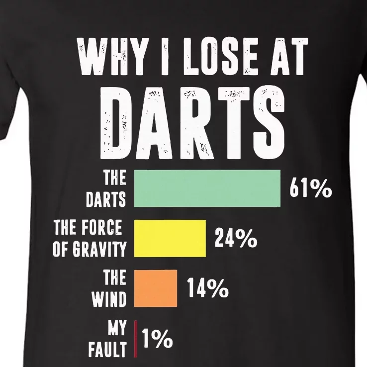 Why I Lose At Darts Funny Darts Player V-Neck T-Shirt