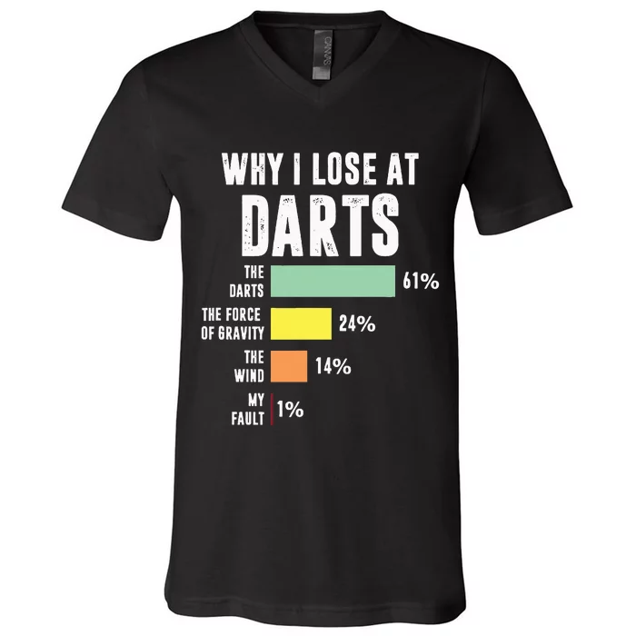 Why I Lose At Darts Funny Darts Player V-Neck T-Shirt