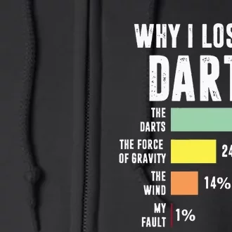 Why I Lose At Darts Funny Darts Player Full Zip Hoodie