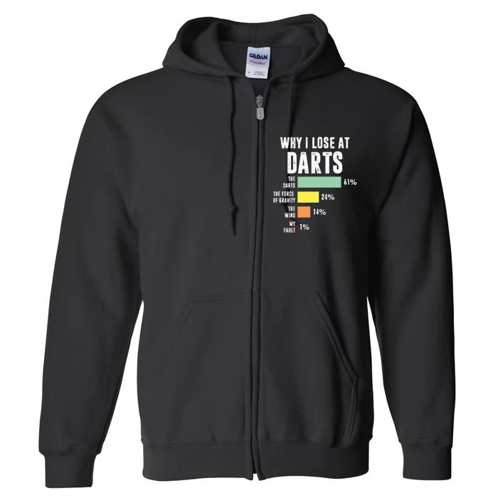 Why I Lose At Darts Funny Darts Player Full Zip Hoodie