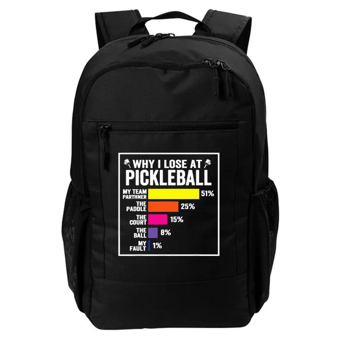 Why I Lose at Pickleball Humor Funny Pickleballers Daily Commute Backpack