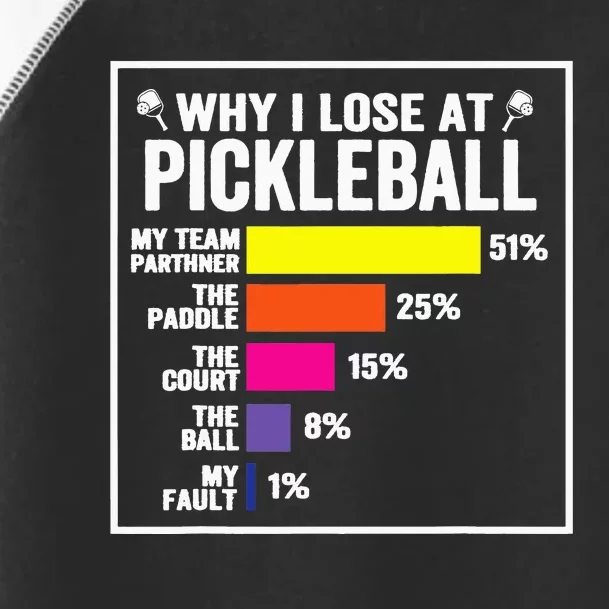 Why I Lose at Pickleball Humor Pickleballers Toddler Fine Jersey T-Shirt