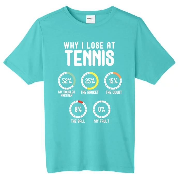 Why I Lose At Tennis Cute Percentage Tennis Player Funny Gift ChromaSoft Performance T-Shirt