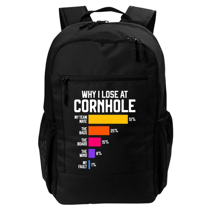 Why I Lose At Cornhole Humor Toss Like A Boss Daily Commute Backpack