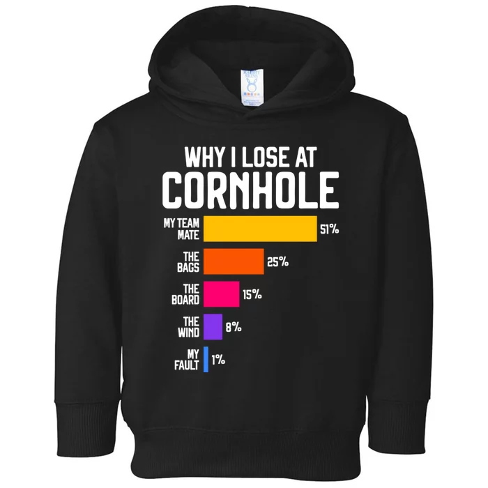 Why I Lose At Cornhole Humor Toss Like A Boss Toddler Hoodie