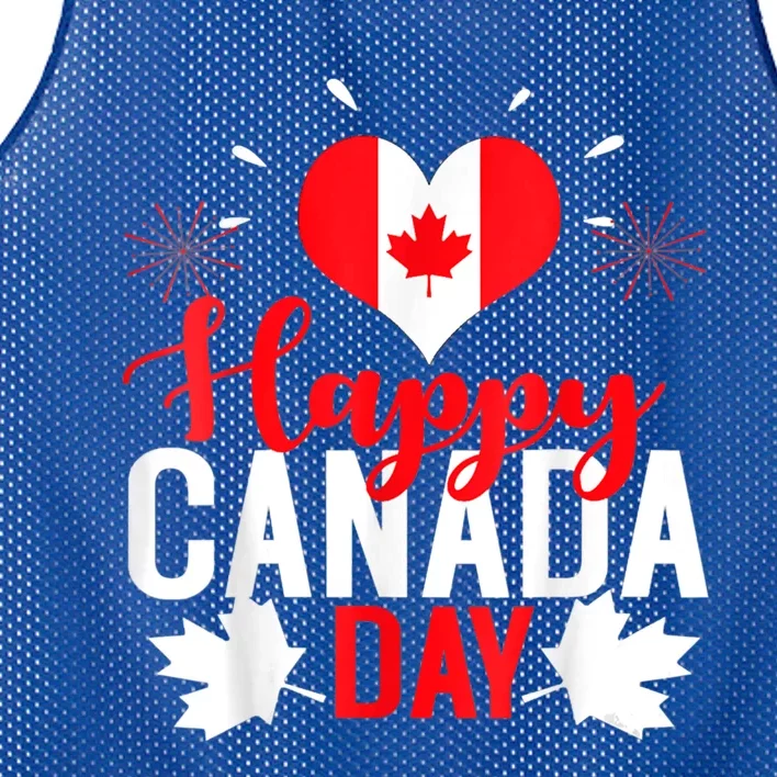 Wo I Love Canada Happy Canada Day Gift Mesh Reversible Basketball Jersey Tank