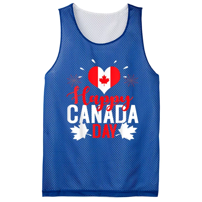 Wo I Love Canada Happy Canada Day Gift Mesh Reversible Basketball Jersey Tank