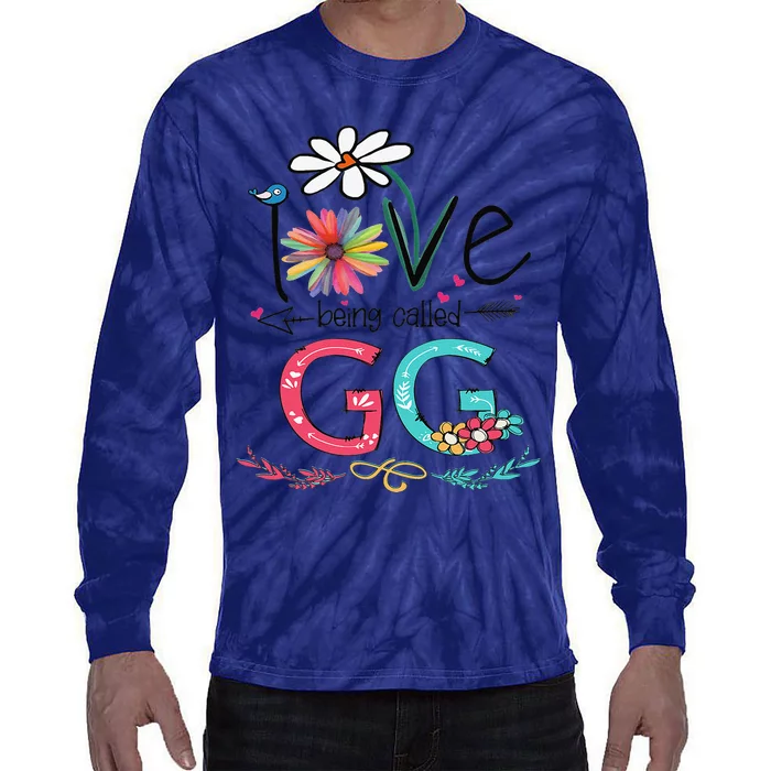 Womens I Love Being Called Gg Sunflower Mother's Day Tie-Dye Long Sleeve Shirt