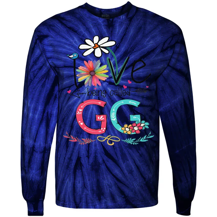 Womens I Love Being Called Gg Sunflower Mother's Day Tie-Dye Long Sleeve Shirt