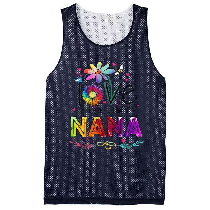 Womens I Love Being Called Nana Daisy Flower Cute Mother's Day Mesh Reversible Basketball Jersey Tank