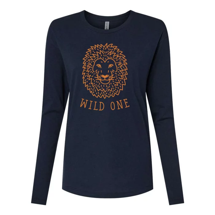 Wild One Lion Womens Cotton Relaxed Long Sleeve T-Shirt