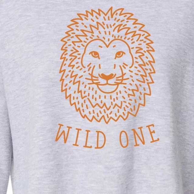 Wild One Lion Cropped Pullover Crew