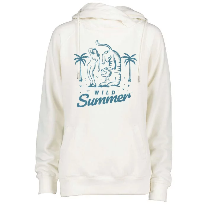 Wild Summer Womens Funnel Neck Pullover Hood