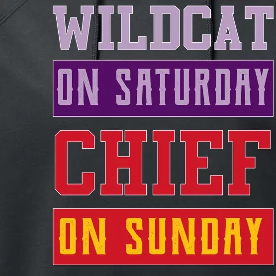 Wildcat On Saturday Chief On Sunday Performance Fleece Hoodie