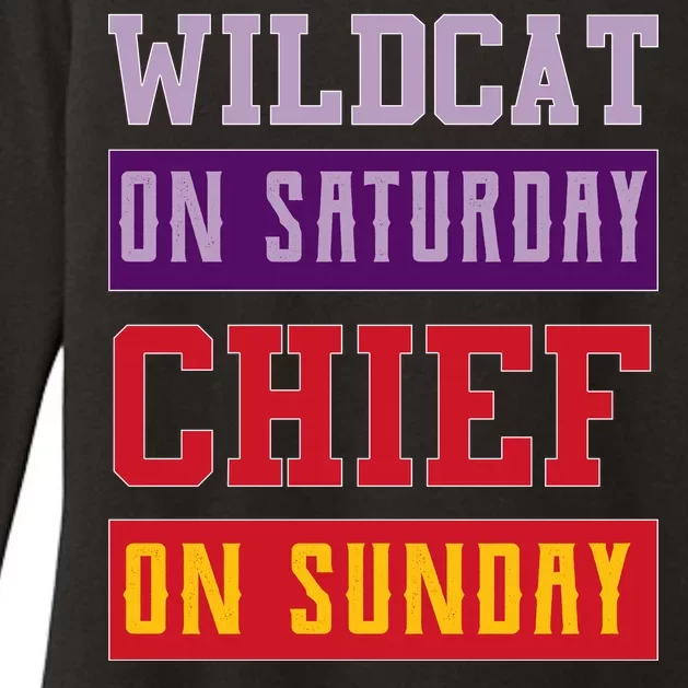 Wildcat On Saturday Chief On Sunday Womens CVC Long Sleeve Shirt