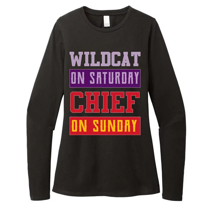 Wildcat On Saturday Chief On Sunday Womens CVC Long Sleeve Shirt