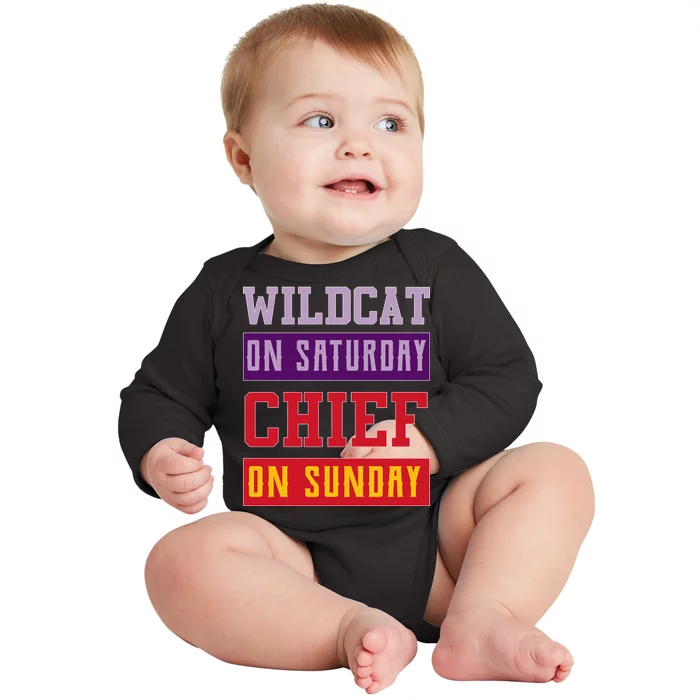 Wildcat On Saturday Chief On Sunday Baby Long Sleeve Bodysuit