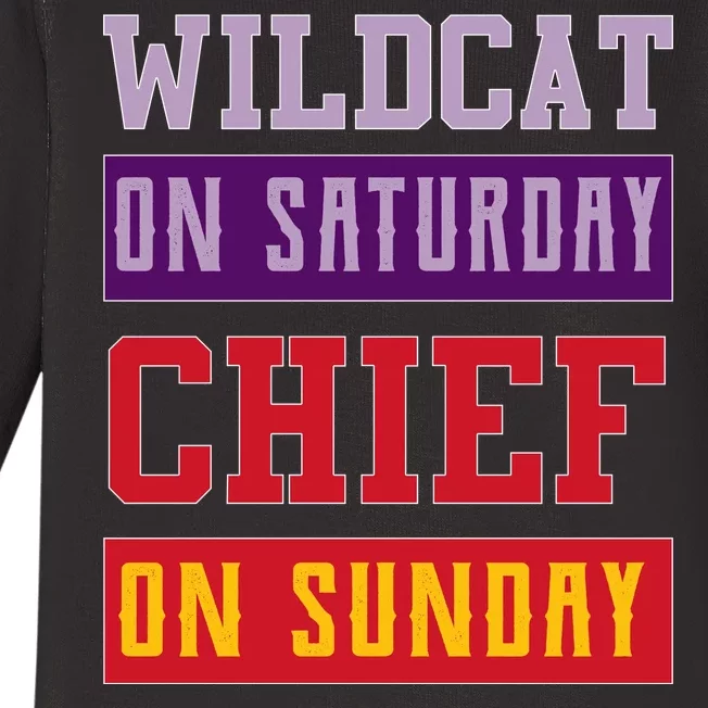 Wildcat On Saturday Chief On Sunday Baby Long Sleeve Bodysuit