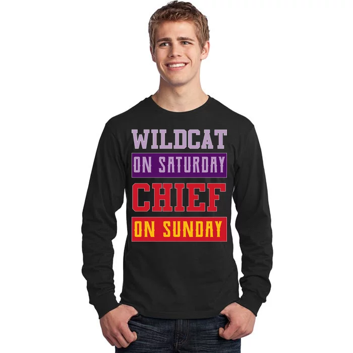 Wildcat On Saturday Chief On Sunday Tall Long Sleeve T-Shirt