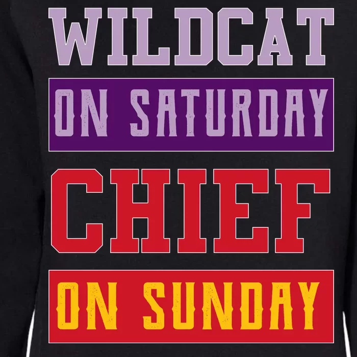 Wildcat On Saturday Chief On Sunday Womens California Wash Sweatshirt