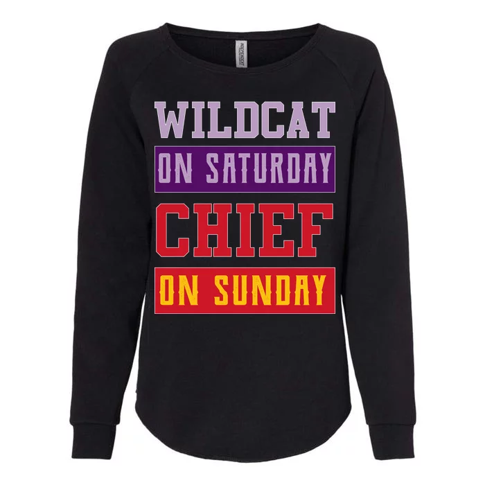 Wildcat On Saturday Chief On Sunday Womens California Wash Sweatshirt