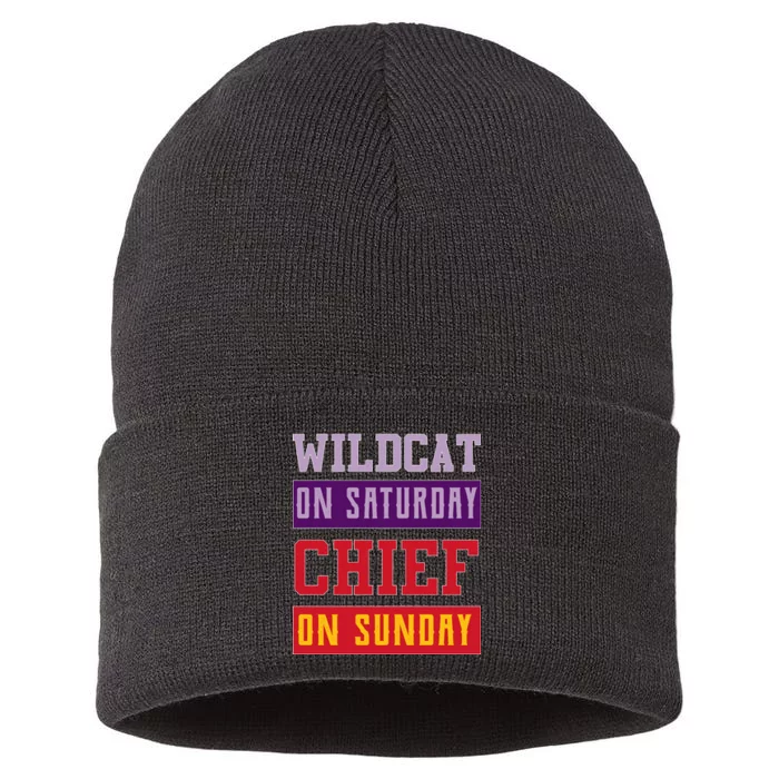 Wildcat On Saturday Chief On Sunday Sustainable Knit Beanie