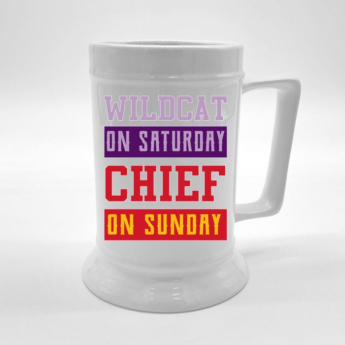 Wildcat On Saturday Chief On Sunday Front & Back Beer Stein