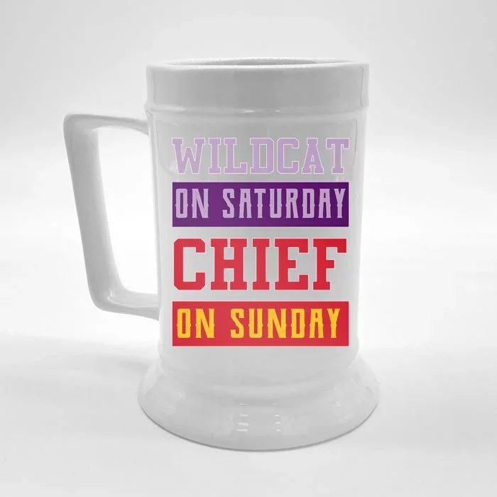 Wildcat On Saturday Chief On Sunday Front & Back Beer Stein