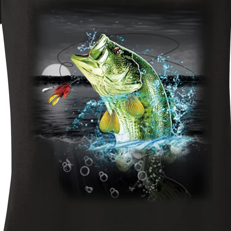 Wilderness Bass - Fishing Women's V-Neck T-Shirt