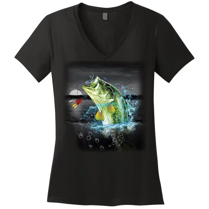 Wilderness Bass - Fishing Women's V-Neck T-Shirt