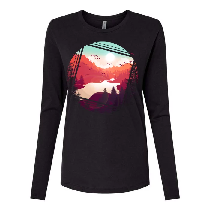 Wilderness Nature Scenery Womens Cotton Relaxed Long Sleeve T-Shirt