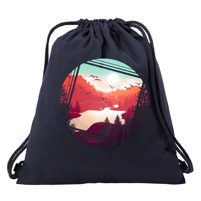 Wilderness Nature Scenery Drawstring Bag