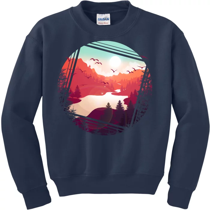 Wilderness Nature Scenery Kids Sweatshirt