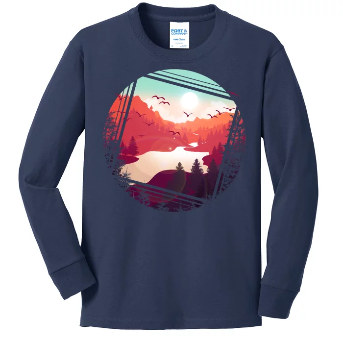 Wilderness Nature Scenery Kids Long Sleeve Shirt