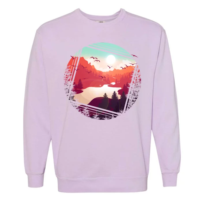 Wilderness Nature Scenery Garment-Dyed Sweatshirt